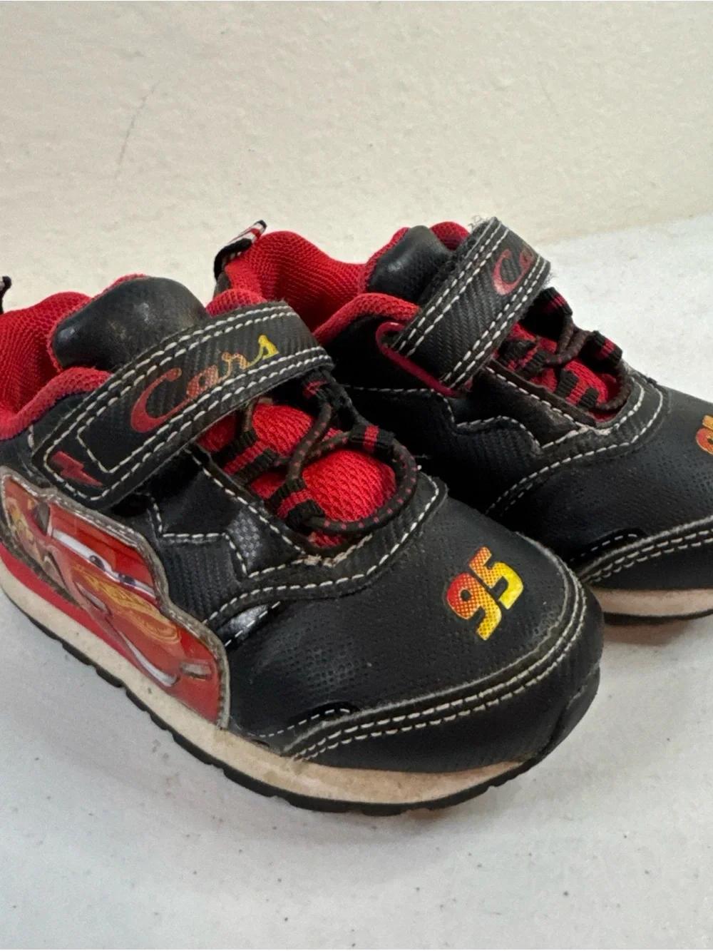 Kids Black & Red Lightning McQueen Sneakers